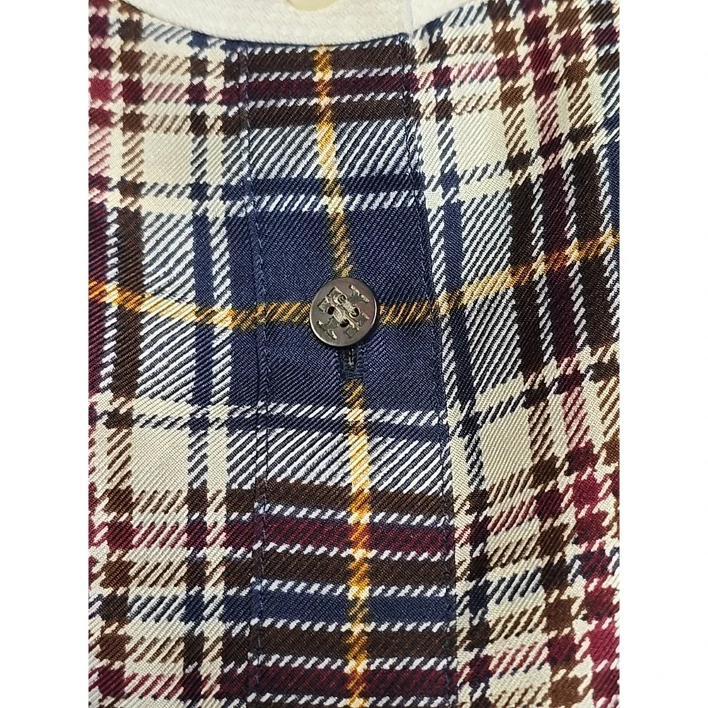Tory Burch‎ Cora Milano Tartan Plaid Silk Shirt Dress Sz 12 NWT $448